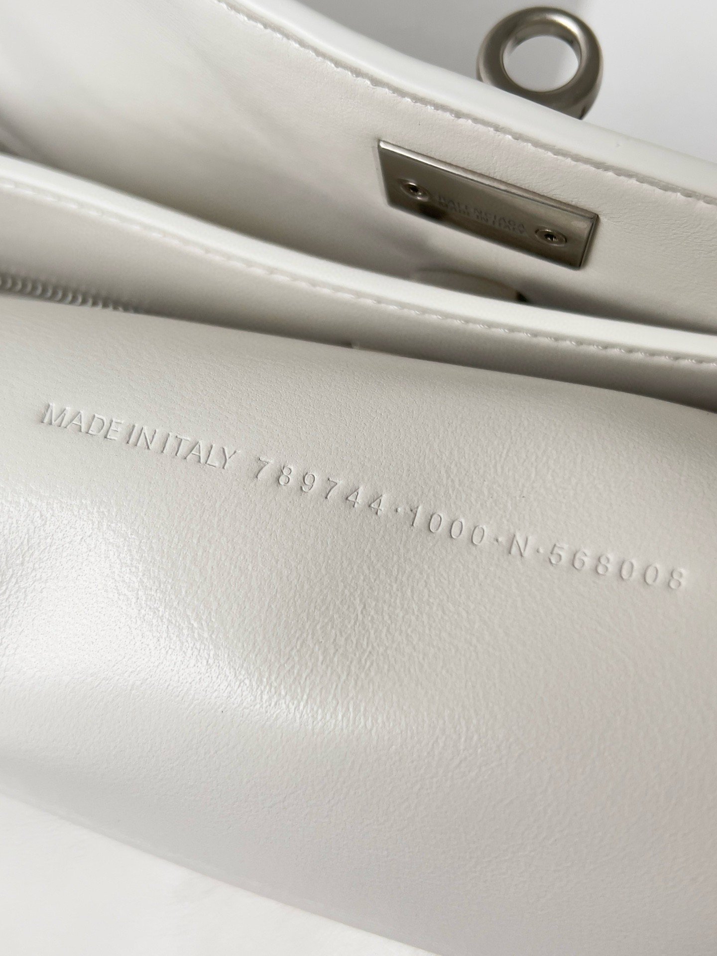 Balenciaga Rodeo Large Bag in White Crocodile Embossed Calfskin