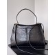 Balenciaga Rodeo Large Bag in Black Crocodile Embossed Calfskin