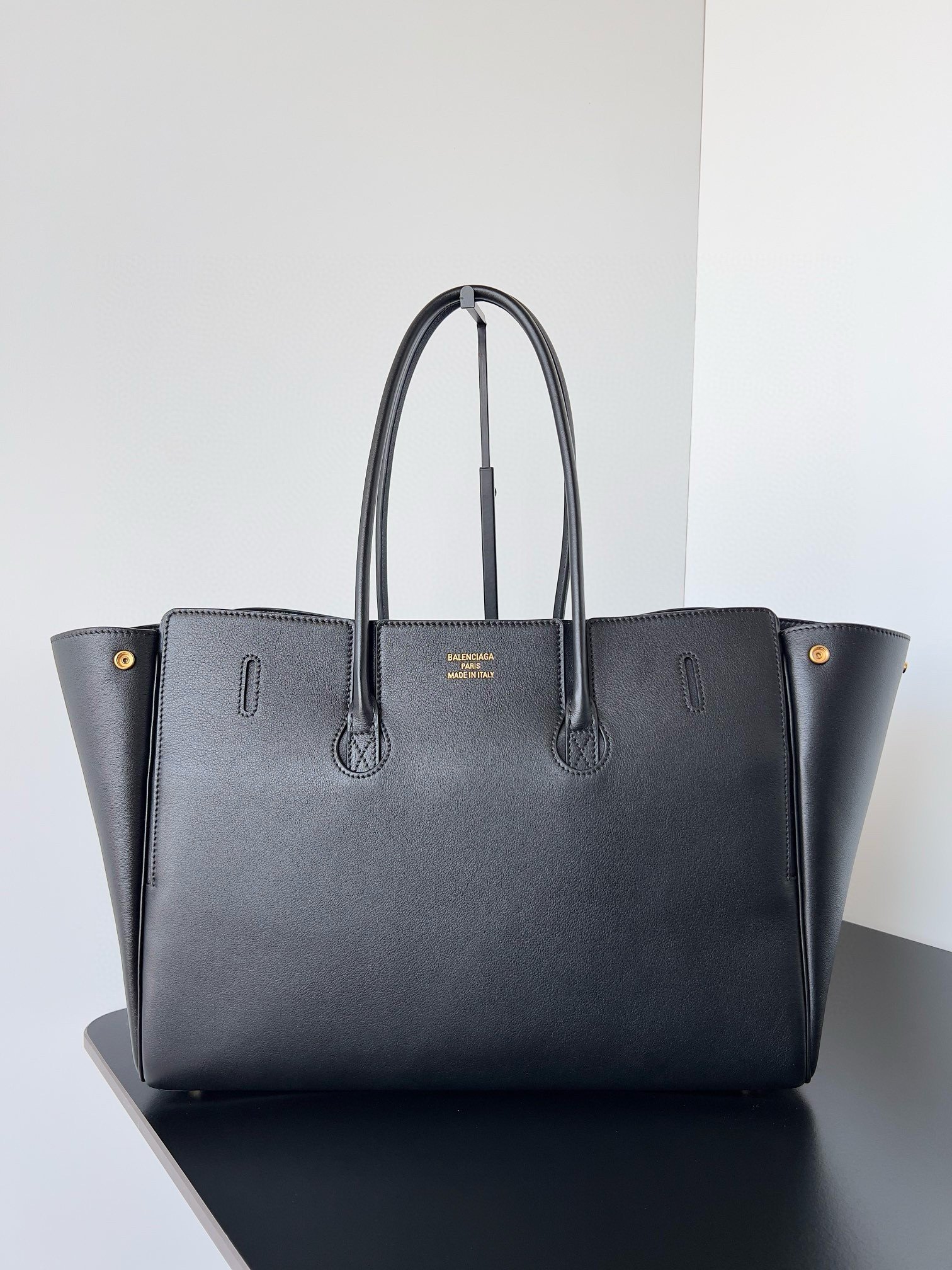 Balenciaga Bel Air Carry All Medium Bag in Black Calfskin