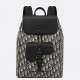 Dior Saddle Backpack with Flap in Beige Oblique Jacquard