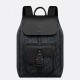 Dior Saddle Backpack with Flap in Black Oblique Jacquard