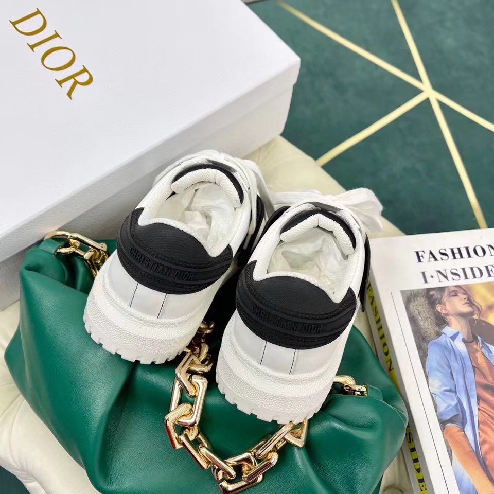 Dior Dior-ID Sneakers In White Leather with Black Strap