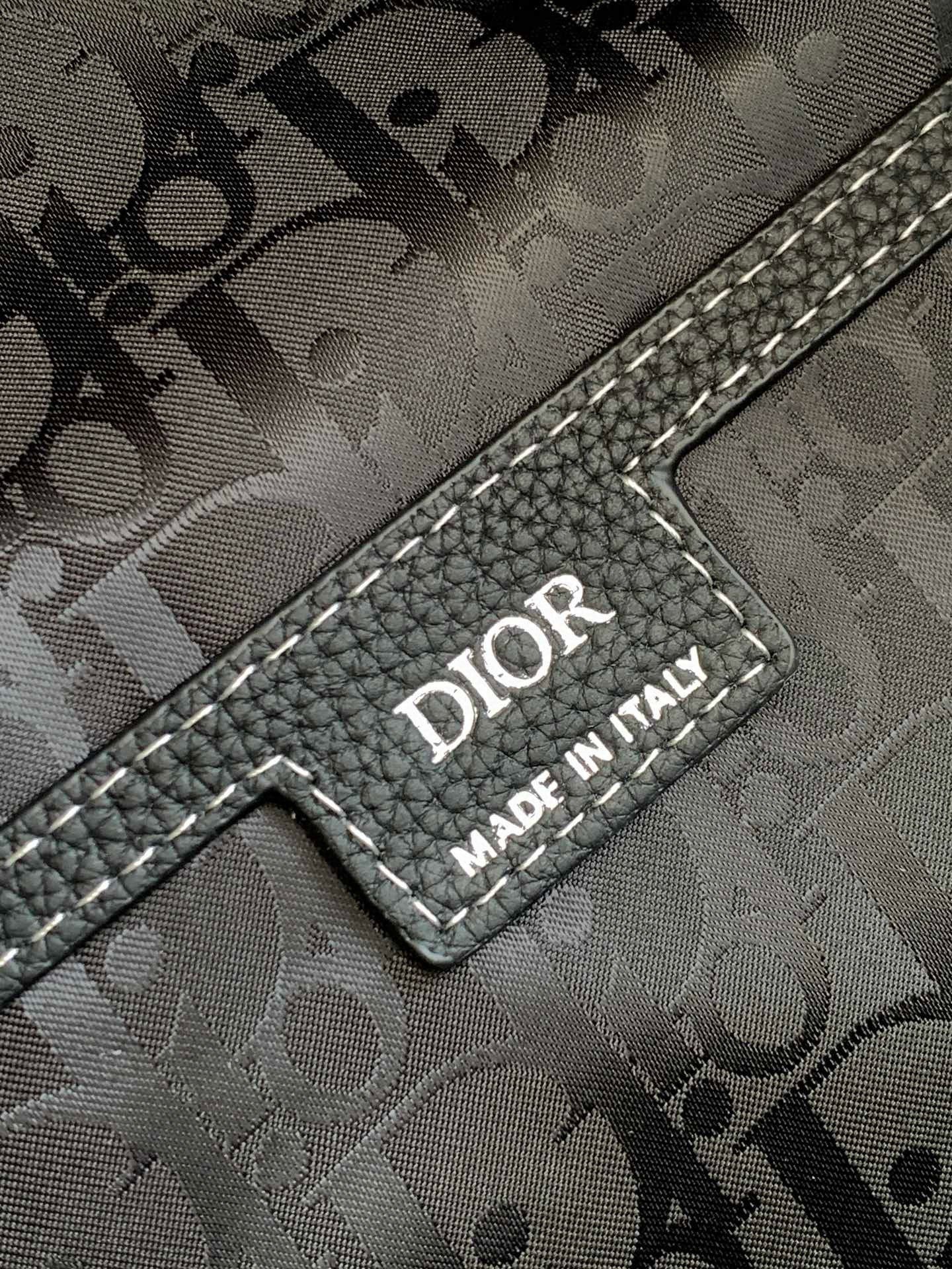 Dior Saddle Zip Backpack in Black Grained Calfskin