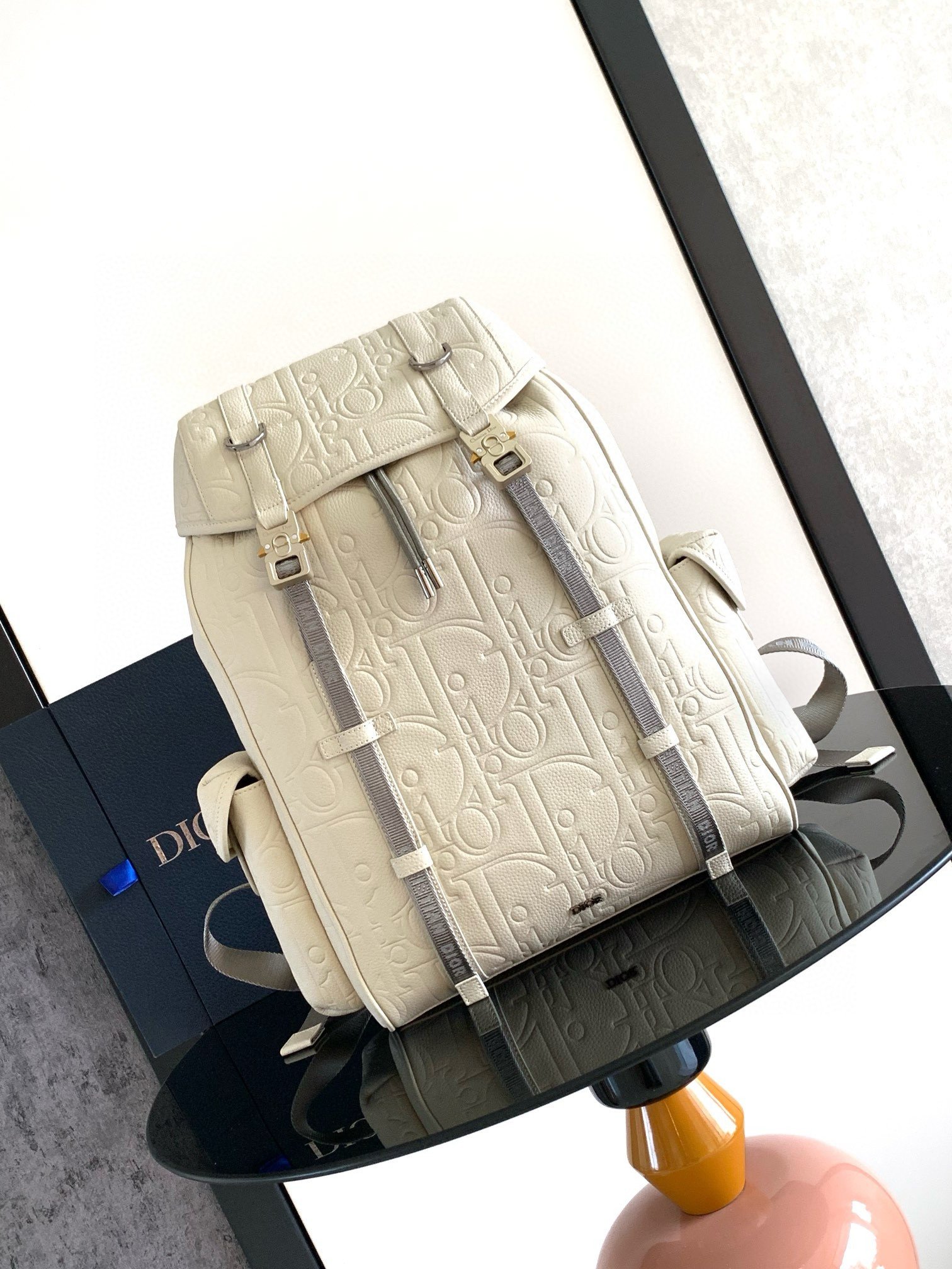 Dior Hit the Road Backpack with Flap in Beige Gravity Leather