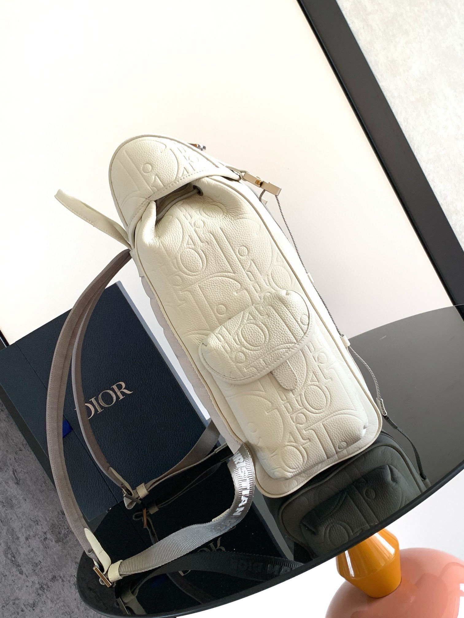 Dior Hit the Road Backpack with Flap in Beige Gravity Leather