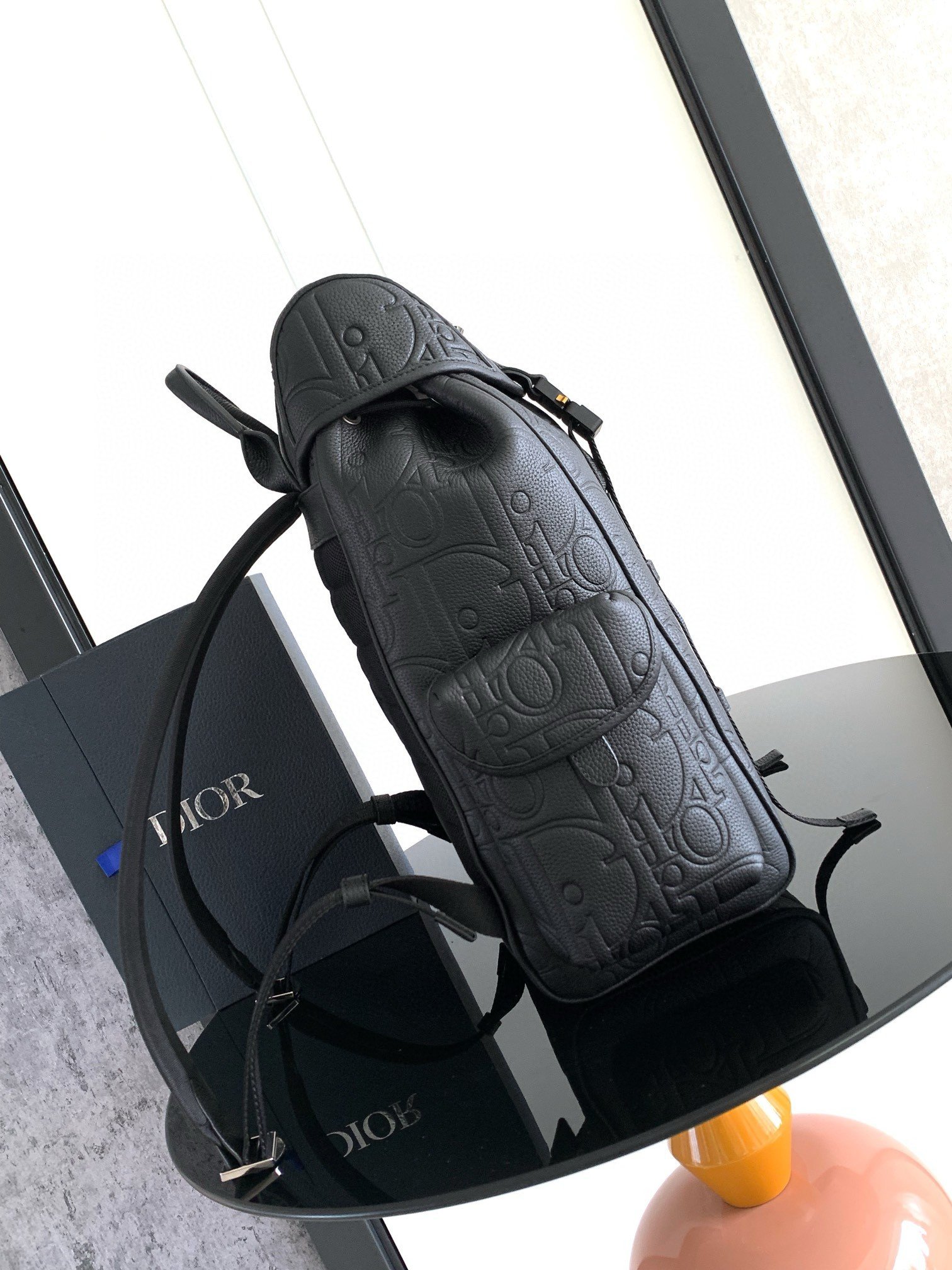 Dior Hit the Road Backpack with Flap in Black Gravity Leather