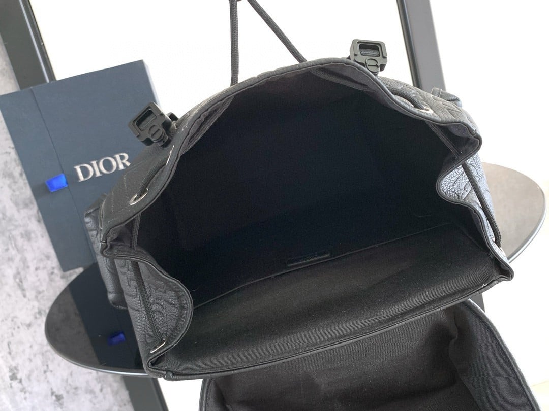 Dior Hit the Road Backpack with Flap in Black Gravity Leather