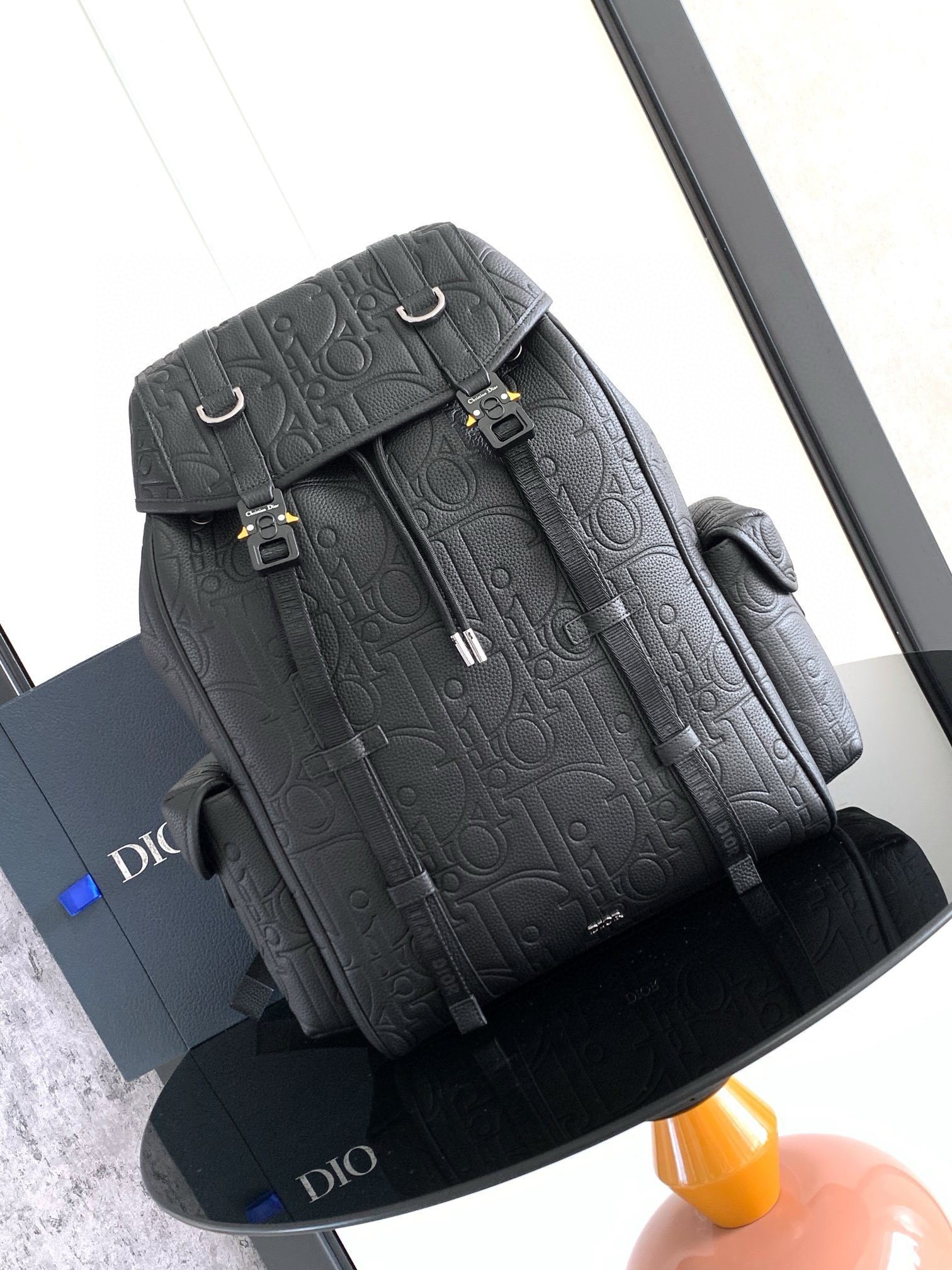 Dior Hit the Road Backpack with Flap in Black Gravity Leather