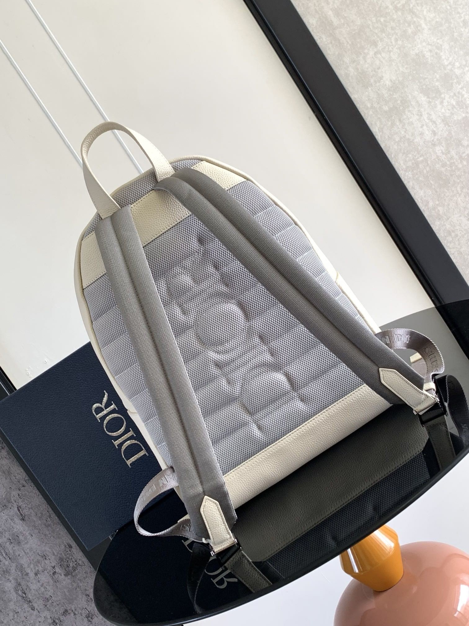 Dior Rider 2.0 Zipped Backpack in Beige Gravity Leather