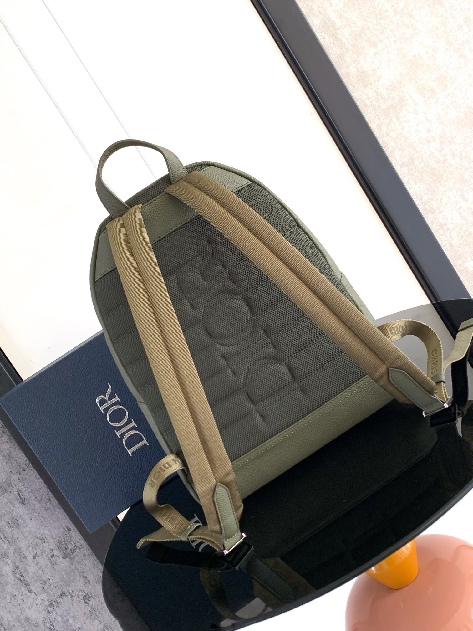 Dior Rider 2.0 Zipped Backpack in Khaki Gravity Leather