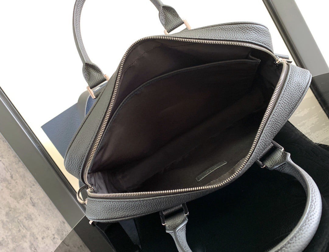 Dior Zipped Briefcase in Black Gravity Leather