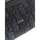 Dior Mini Rider 2.0 Zipped Messenger Bag in Black Oblique with Black Leather