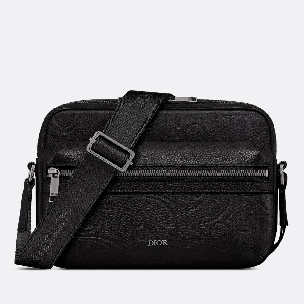 Dior Rider 2.0 Zipped Messenger Bag in Black Gravity Leather