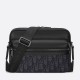 Dior Rider 2.0 Zipped Messenger Bag in Black Oblique with Black Leather