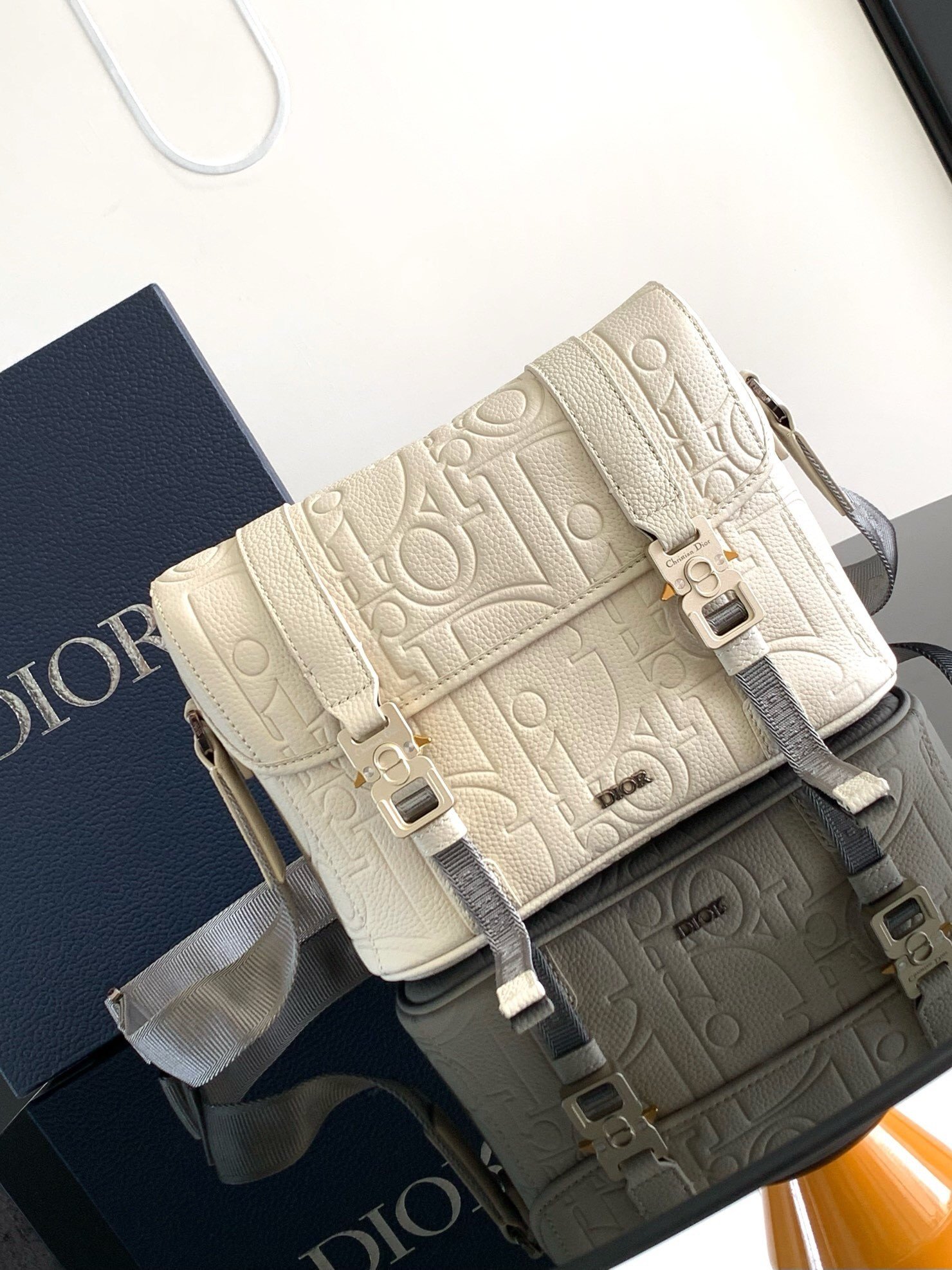 Dior Hit the Road Flap Messenger Bag in Beige Gravity Leather