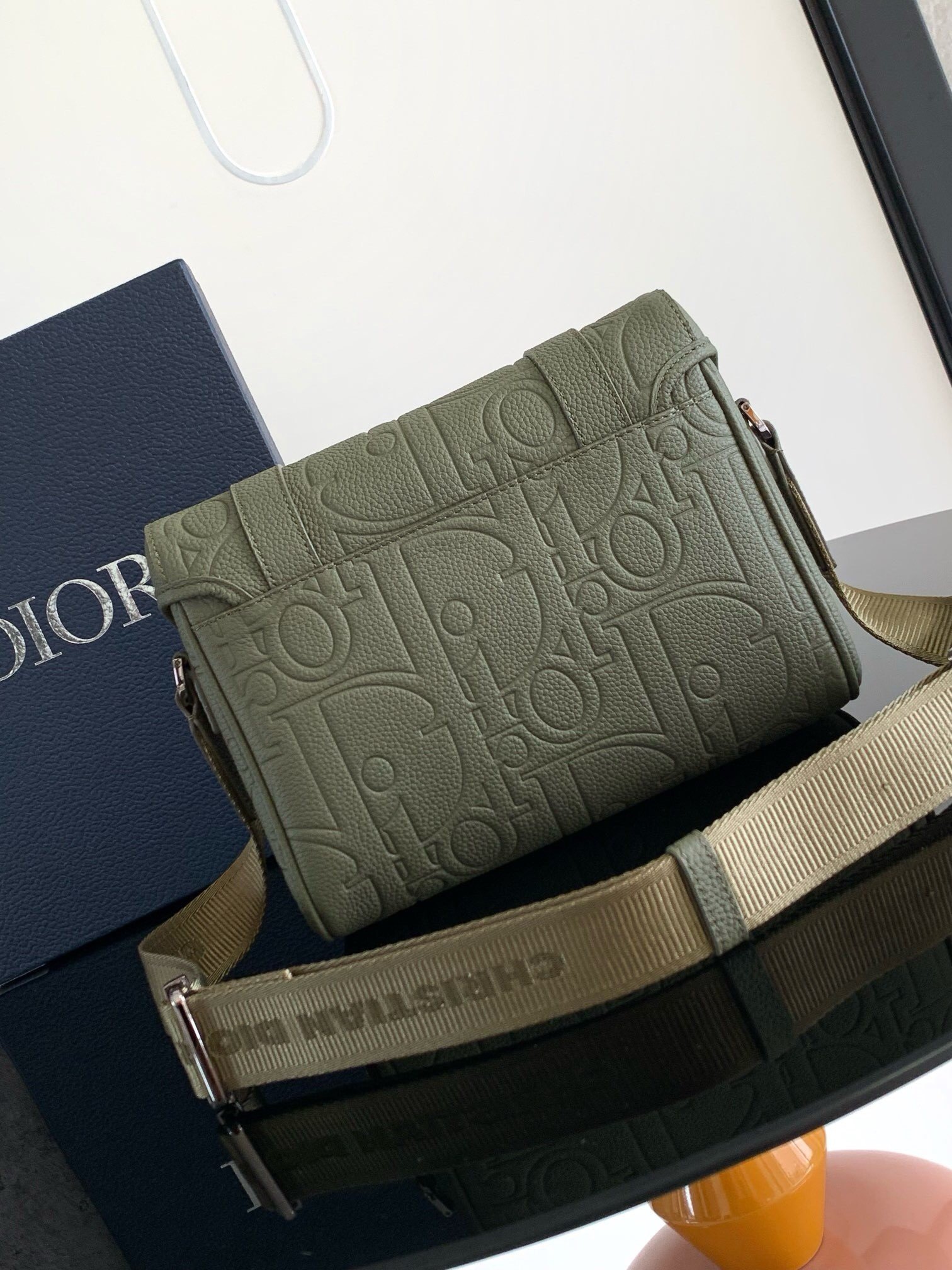 Dior Hit the Road Flap Messenger Bag in Khaki Gravity Leather