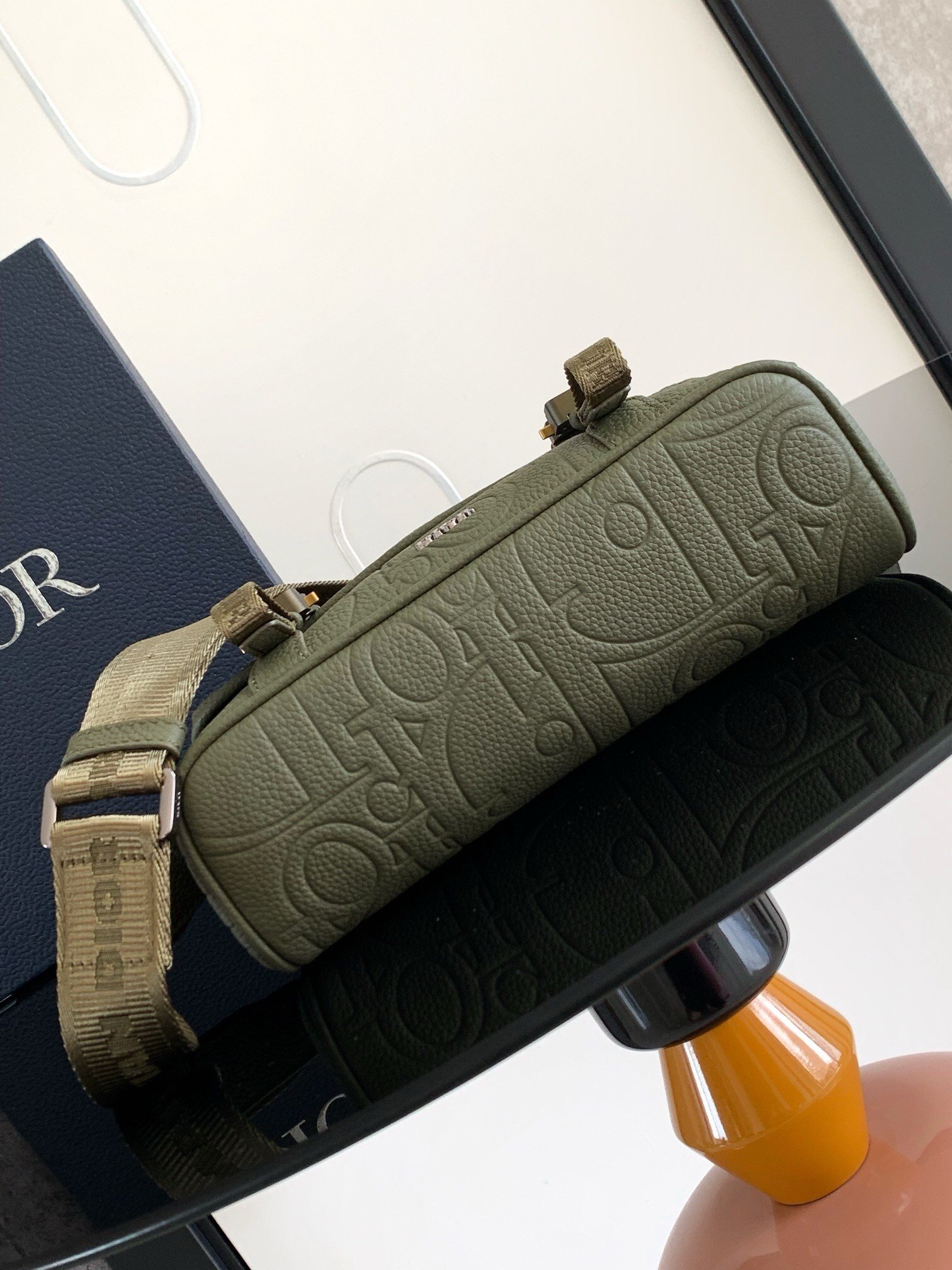 Dior Hit the Road Flap Messenger Bag in Khaki Gravity Leather