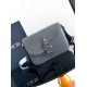 Dior Men's Small Saddle Messenger Bag in Grey Grained Calfskin