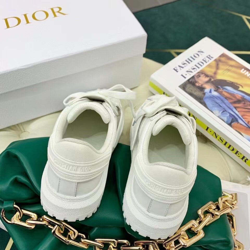 Dior Dior-ID Sneakers In White Leather with White Strap