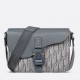 Dior Small Saddle Messenger Bag in Grey Oblique Jacquard and Calfskin