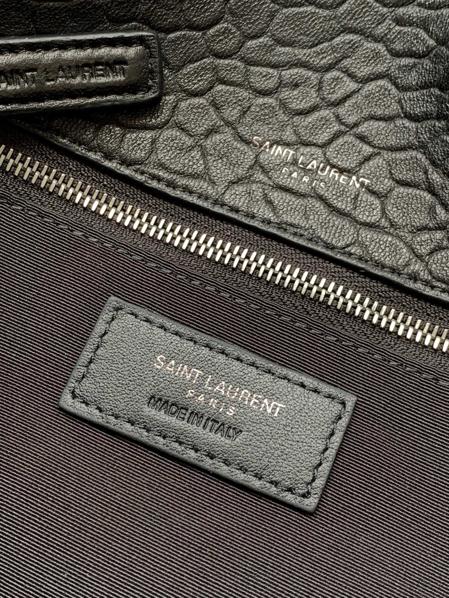 Saint Laurent Niki Medium Chain Bag in Black Grained Lambskin