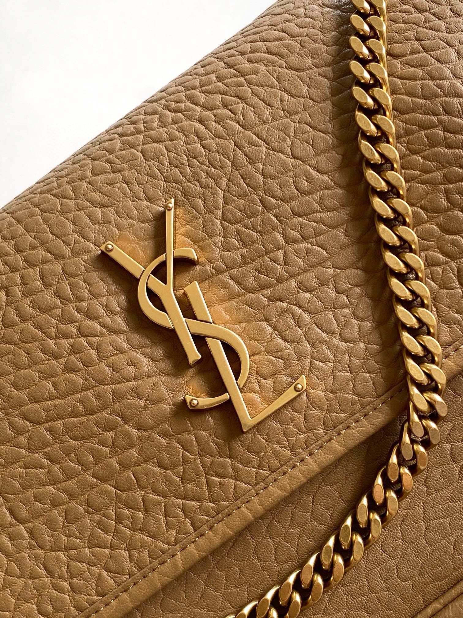 Saint Laurent Niki Medium Chain Bag in Dark Cork Grained Lambskin