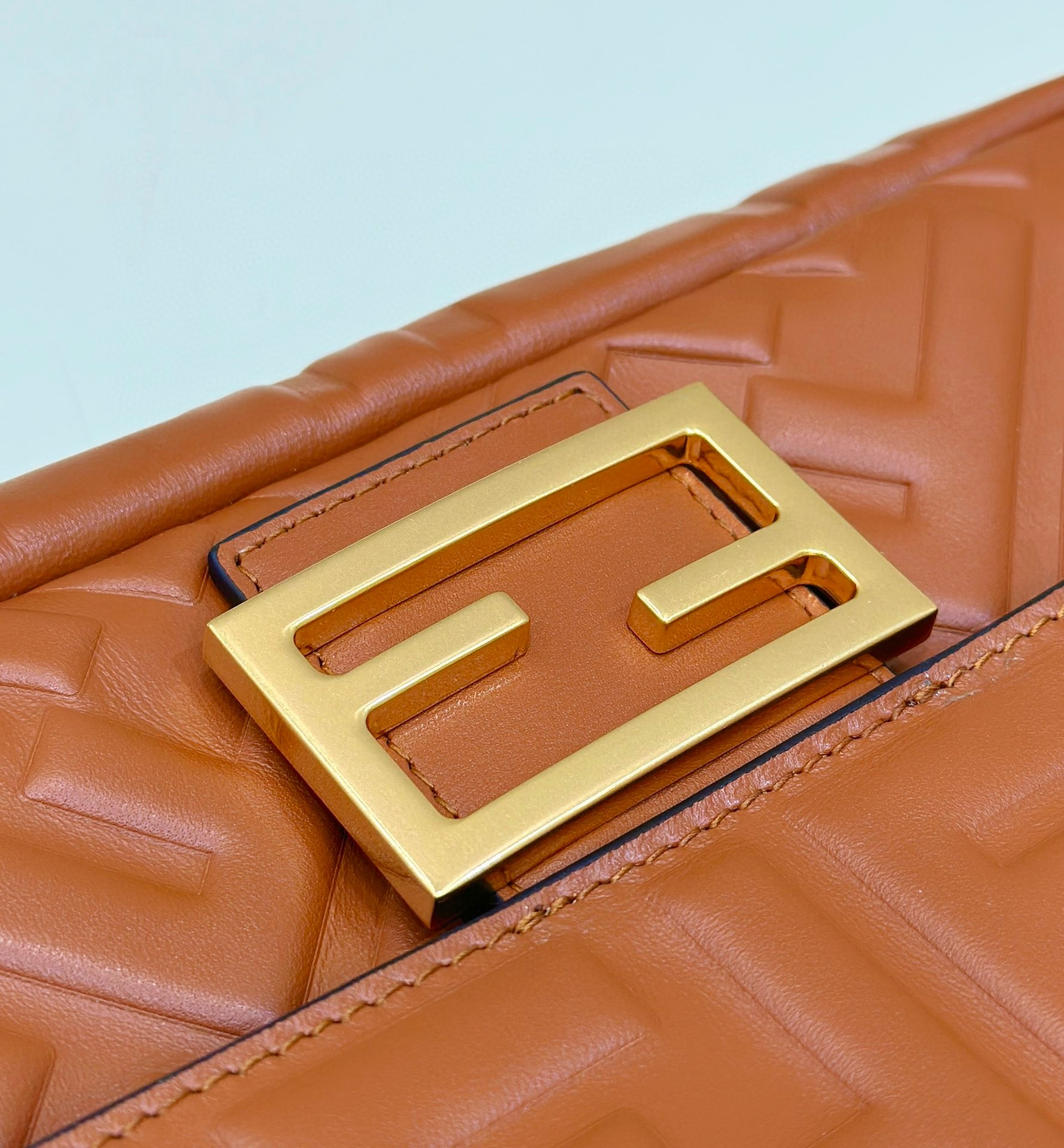 Fendi Medium Baguette Bag in Brown FF Nappa Leather