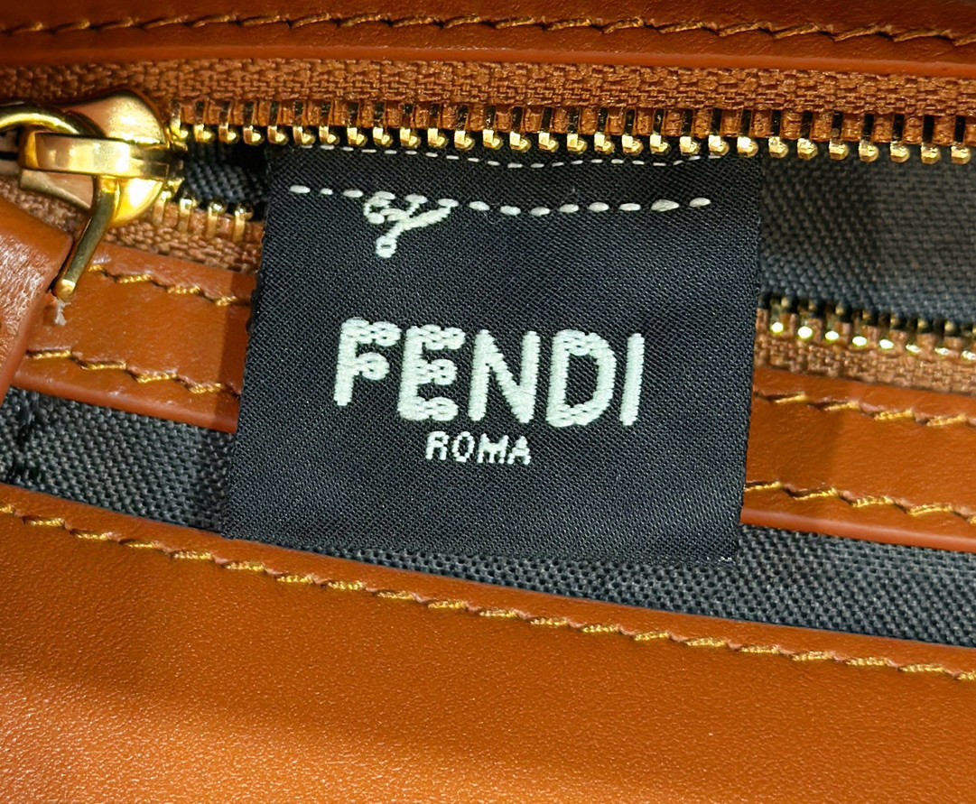 Fendi Medium Baguette Bag in Brown FF Nappa Leather