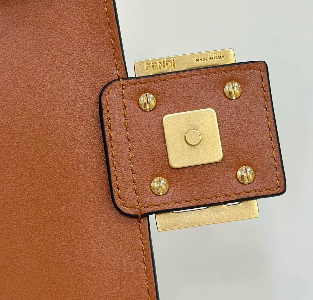 Fendi Medium Baguette Bag in Brown FF Nappa Leather