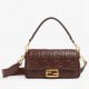 Fendi Medium Baguette Bag in Burgundy FF Nappa Leather