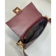 Fendi Medium Baguette Bag in Burgundy FF Nappa Leather