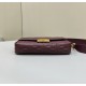 Fendi Medium Baguette Bag in Burgundy FF Nappa Leather