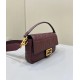 Fendi Medium Baguette Bag in Burgundy FF Nappa Leather