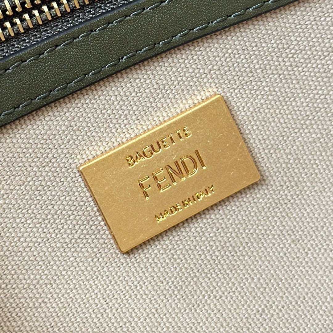 Fendi Baguette Medium Bag in Canvas with Multicolor FF Embroidery