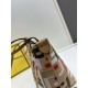 Fendi Small Roll Tote in Canvas with Multicolor FF Embroidery