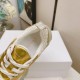 Dior Vibe Sneakers In White Mesh and Gold Leather