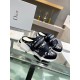 Dior D-Wander Open Back Sneakers In Blue Oblique Fabric