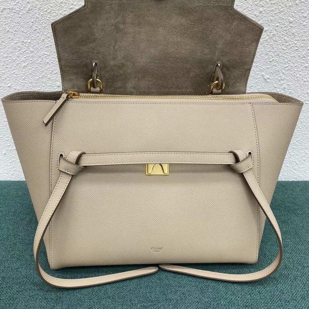 Celine Belt Mini Bag In Light Taupe Grained Calfskin