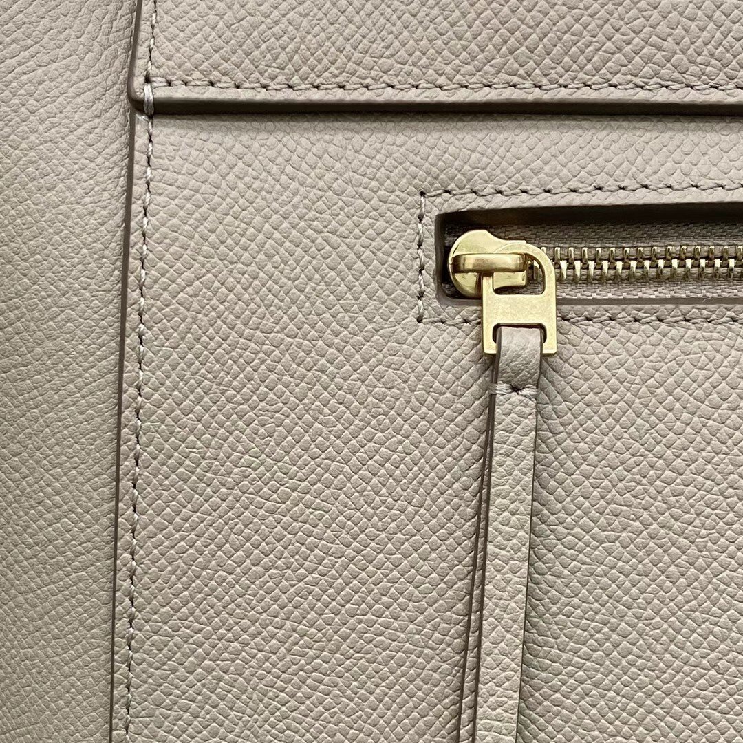 Celine Belt Mini Bag In Light Taupe Grained Calfskin