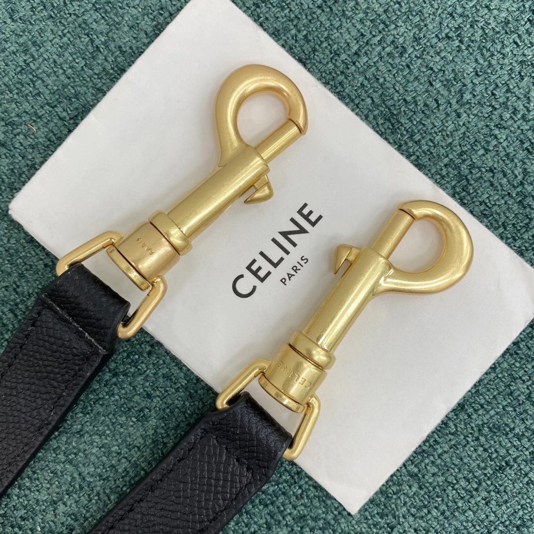 Celine Belt Mini Bag In Black Grained Calfskin