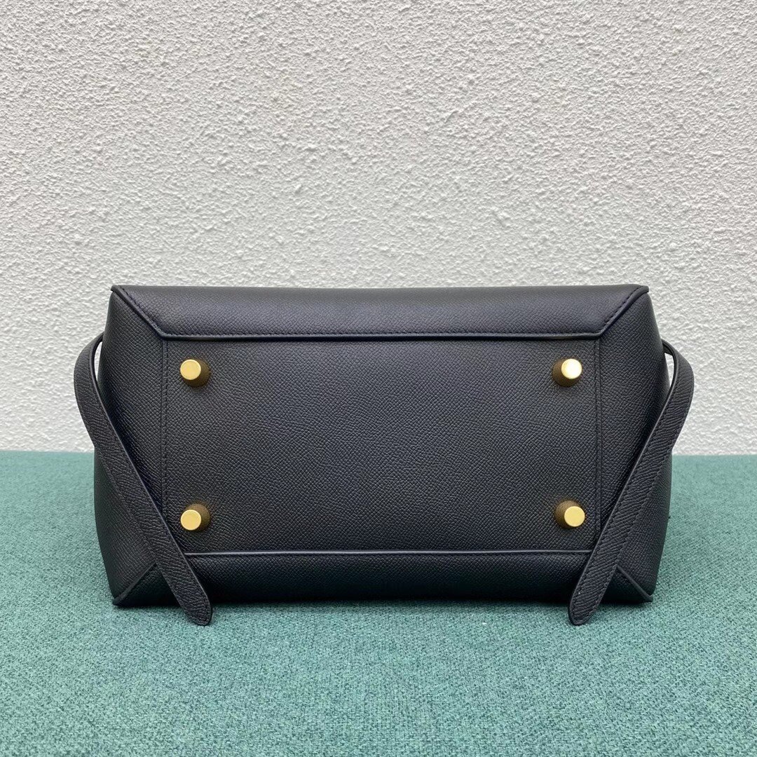 Celine Belt Mini Bag In Black Grained Calfskin