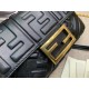 Fendi Small Baguette Bag In Black FF Nappa Leather