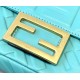 Fendi Small Baguette Bag In Blue FF Nappa Leather