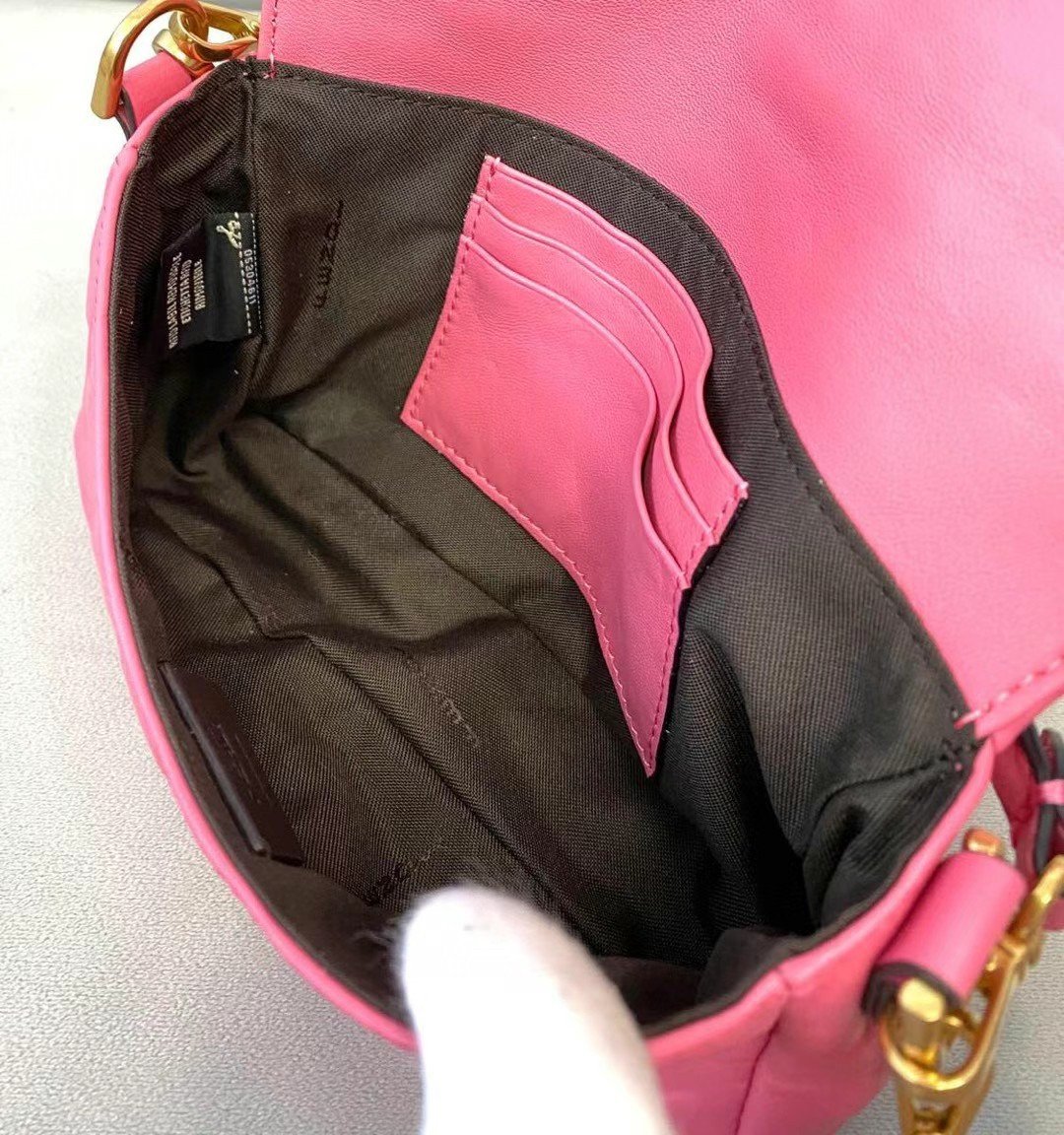 Fendi Small Baguette Bag In Pink FF Nappa Leather