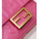 Fendi Small Baguette Bag In Pink FF Nappa Leather