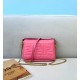 Fendi Small Baguette Bag In Pink FF Nappa Leather