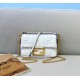 Fendi Small Baguette Bag In White FF Nappa Leather