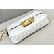 Fendi Small Baguette Bag In White FF Nappa Leather