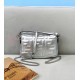 Fendi Small Baguette Bag In Silver FF Metallic Leather