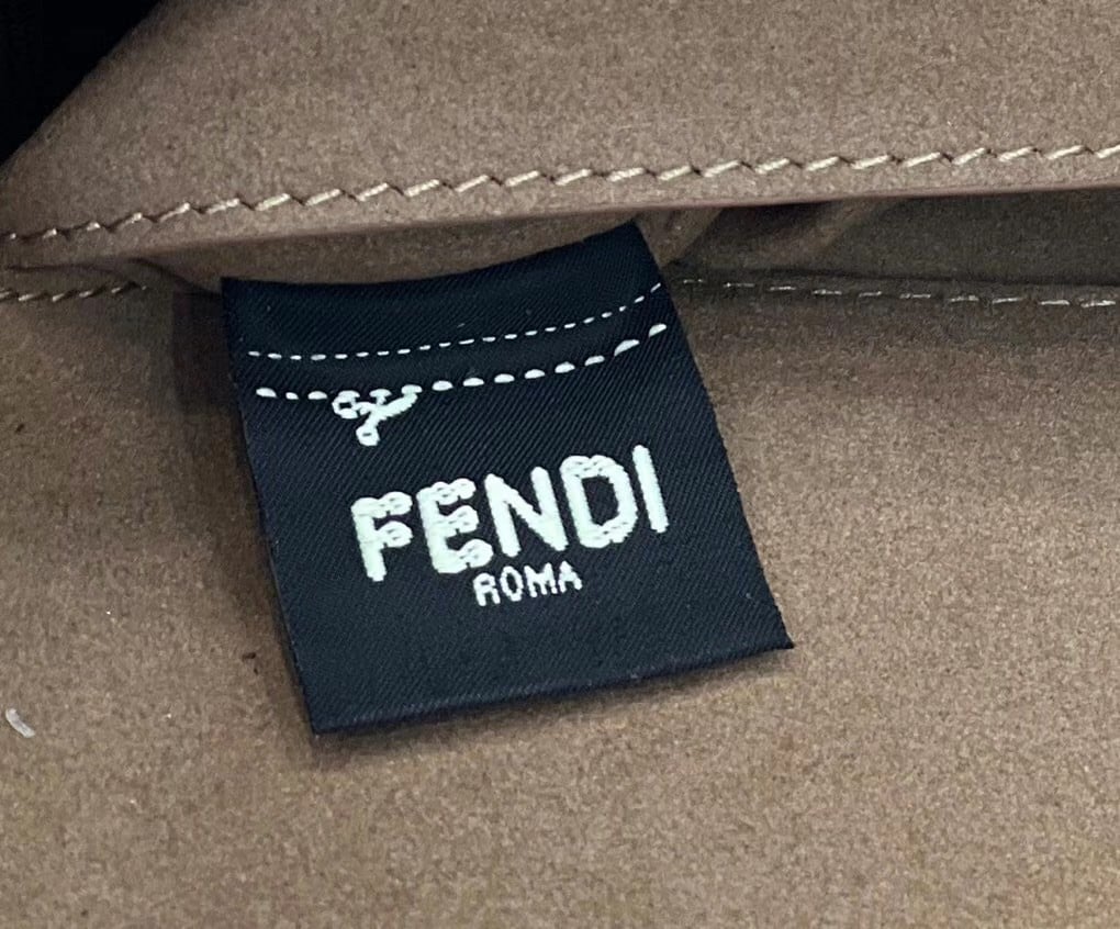 Fendi Baguette Chain Midi Bag In Beige FF Fabric